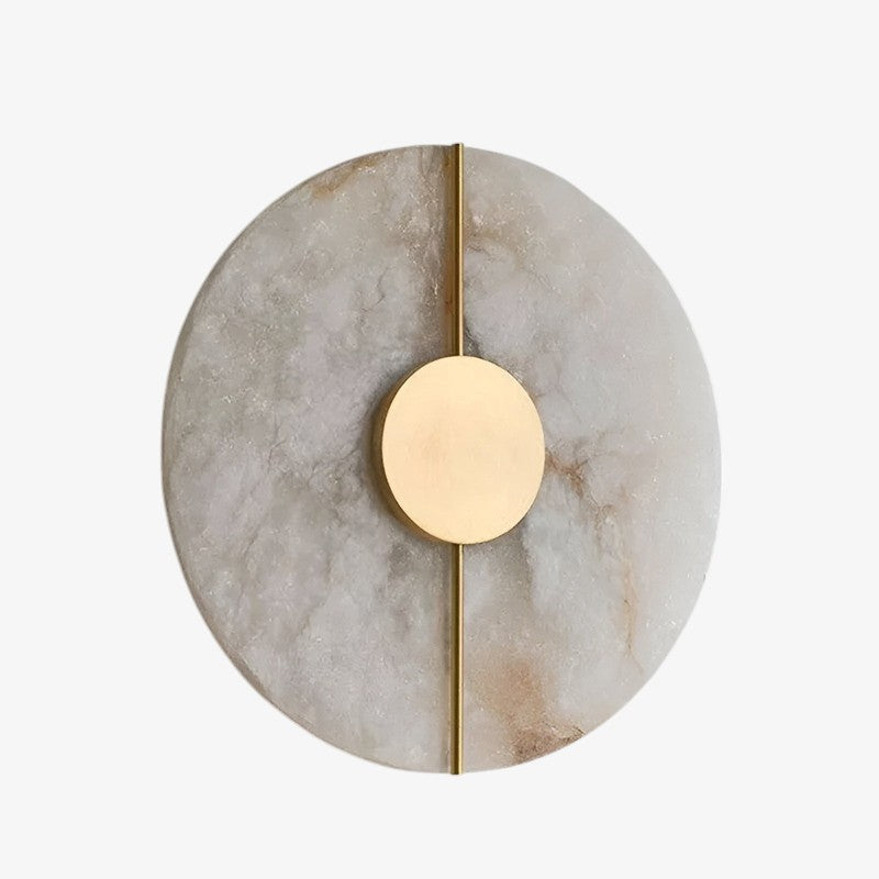 Elegante LED Wandlampe aus Marmor in Gold - Warmweißes Licht für Wandleuchte Innen, Modernes Design für Wohnzimmer und Schlafzimmer-2