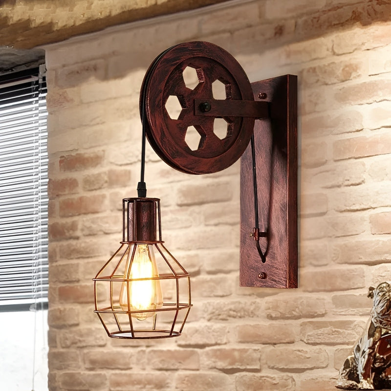 Variant image for Industrielle Vintage LED Wandlampe aus Metall und Glas – Energieeffiziente Wandleuchte für Innenräume im Retro-Stil-2