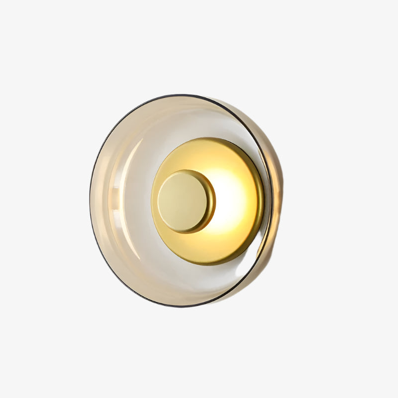 Elegante LED-Wandlampe aus Metall im Skandinavischen Design - Gold und Rauchgrau, Wandleuchte für Wohnzimmer und Flur-1