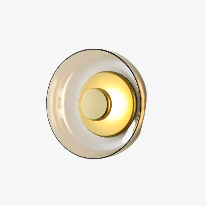 Elegante LED-Wandlampe aus Metall im Skandinavischen Design - Gold und Rauchgrau, Wandleuchte für Wohnzimmer und Flur-1