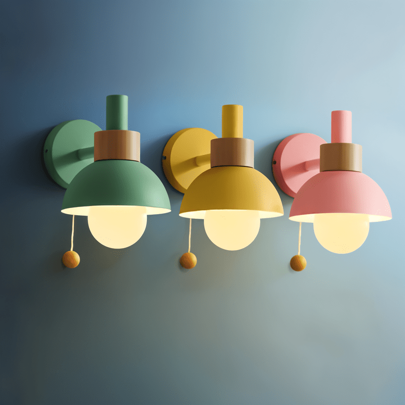 Elegante Wandleuchte aus Holz mit Zugschalter – Moderne Wandlampe für stilvolle Innenräume, LED-fähig, warmes Licht-3