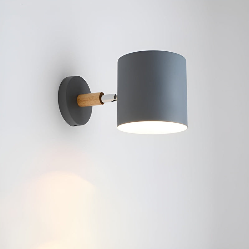 Variant image for Pastellfarbene Wandleuchte aus Metall und Holz für Innenräume - Ø13 cm, Ideal als LED Wandlampe für Wohnzimmer und Schlafzimmer-3