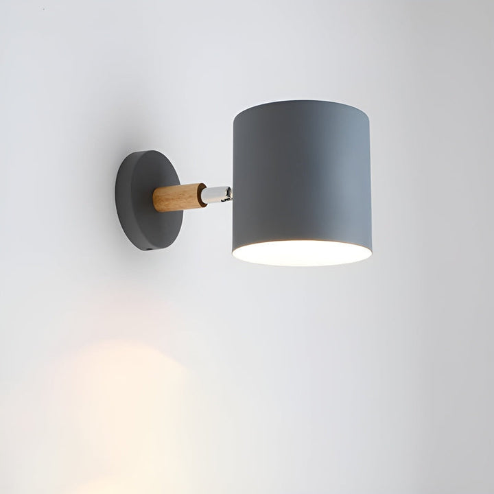 Variant image for Pastellfarbene Wandleuchte aus Metall und Holz für Innenräume - Ø13 cm, Ideal als LED Wandlampe für Wohnzimmer und Schlafzimmer-3