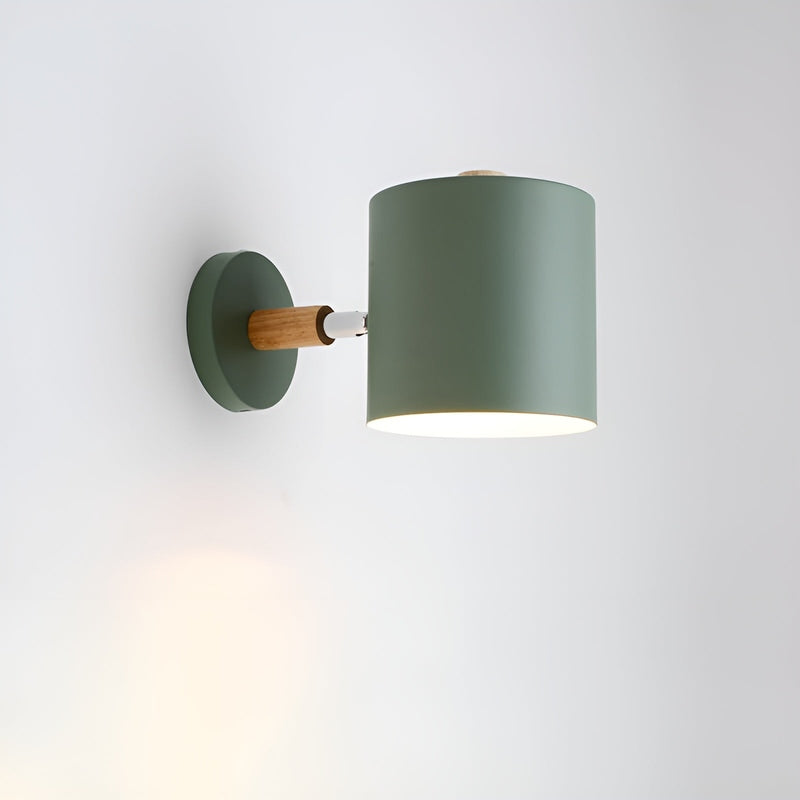 Variant image for Pastellfarbene Wandleuchte aus Metall und Holz für Innenräume - Ø13 cm, Ideal als LED Wandlampe für Wohnzimmer und Schlafzimmer-5