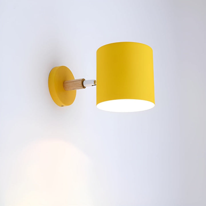 Variant image for Pastellfarbene Wandleuchte aus Metall und Holz für Innenräume - Ø13 cm, Ideal als LED Wandlampe für Wohnzimmer und Schlafzimmer-2