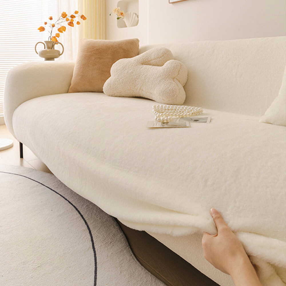 Ultra-weiche Plüsch Sofaabdeckung für 1- bis 4-Sitzer - Hautfreundlich, Rutschfest und Maschinenwaschbar-3