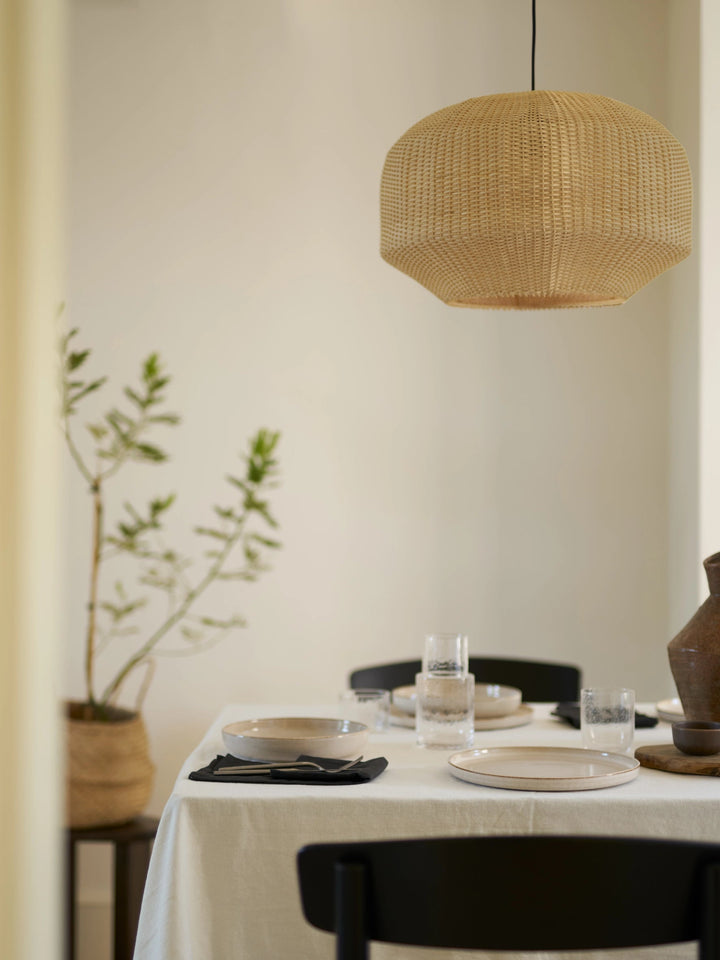 Großer Handgefertigter Rattan-Lampenschirm - Modernes Design für Pendelleuchten, 50 cm Durchmesser, Naturfarbe 1