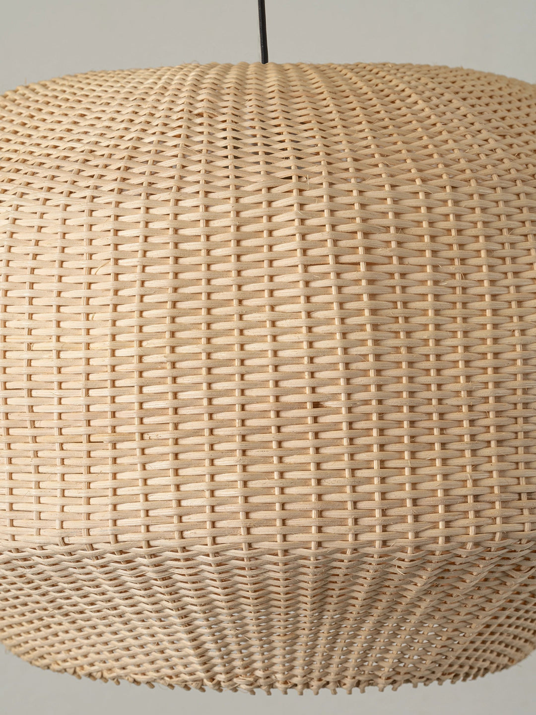 Großer Handgefertigter Rattan-Lampenschirm - Modernes Design für Pendelleuchten, 50 cm Durchmesser, Naturfarbe 3