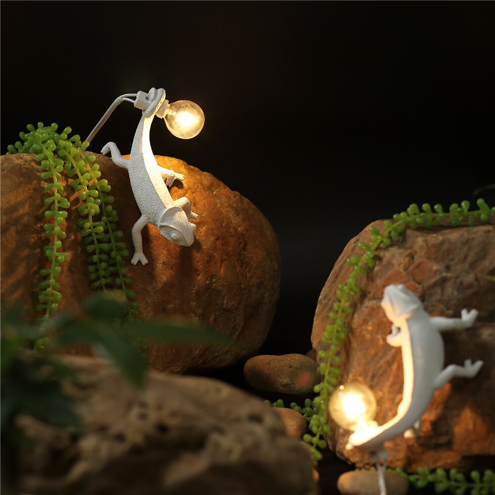 Moderne Tischlampe mit Eidechsenfuß, LED E14 Tischleuchte für Nachttisch und Beistelltisch – Kreatives Design 19 x 14 cm-2