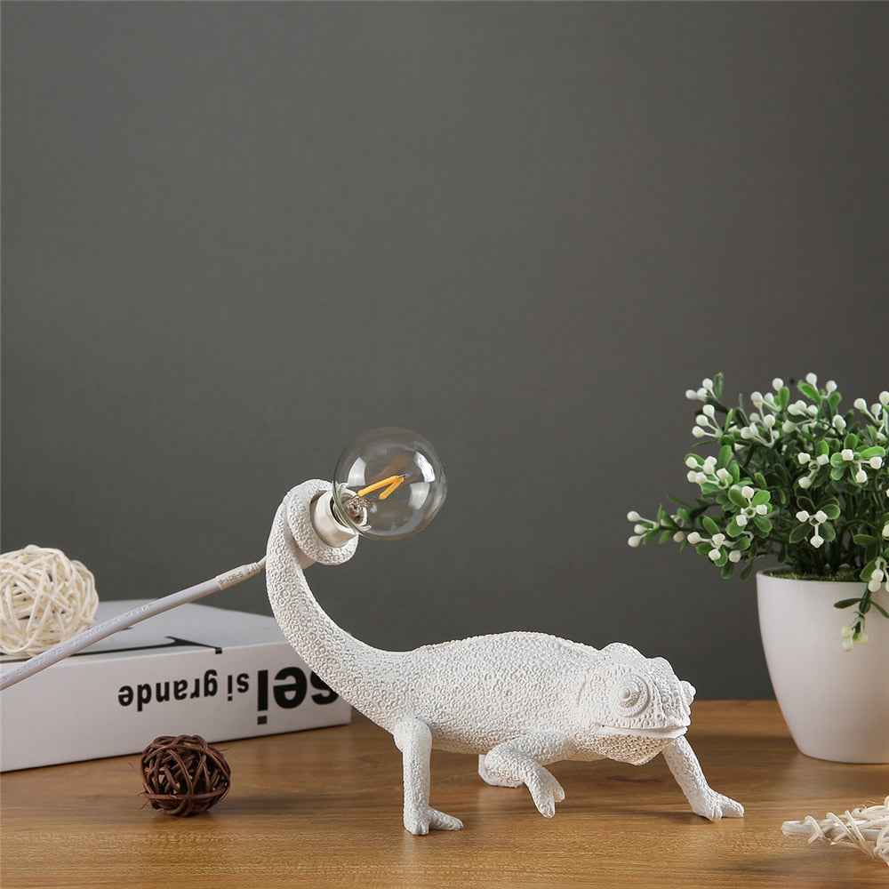 Moderne Tischlampe mit Eidechsenfuß, LED E14 Tischleuchte für Nachttisch und Beistelltisch – Kreatives Design 19 x 14 cm-3