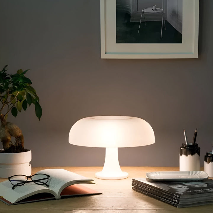 Kabellose LED Tischlampe im Pilzdesign – Minimalistische Tischleuchte für Wohnzimmer und Schlafzimmer, Wiederaufladbar, Flexibel-4