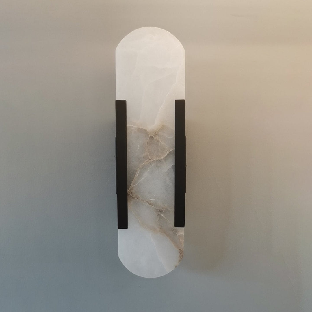 Variant image for Moderne Wandleuchte Innen aus Alabaster und Metall - Elegante Wandlampe Schwarz für Wohnräume und Büros-4