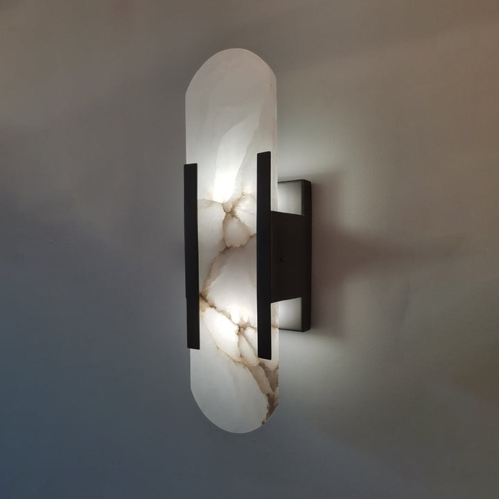 Variant image for Moderne Wandleuchte Innen aus Alabaster und Metall - Elegante Wandlampe Schwarz für Wohnräume und Büros-2