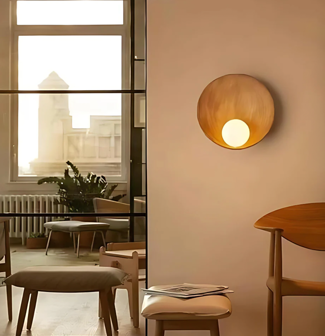 Minimalistische Eisenharz-Wandleuchte mit rundem Design - 23 cm Durchmesser 2