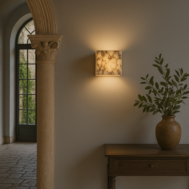 Moderne Marmorwürfel-Wandleuchte mit LED-Beleuchtung - Elegantes Design für Innenräume 1