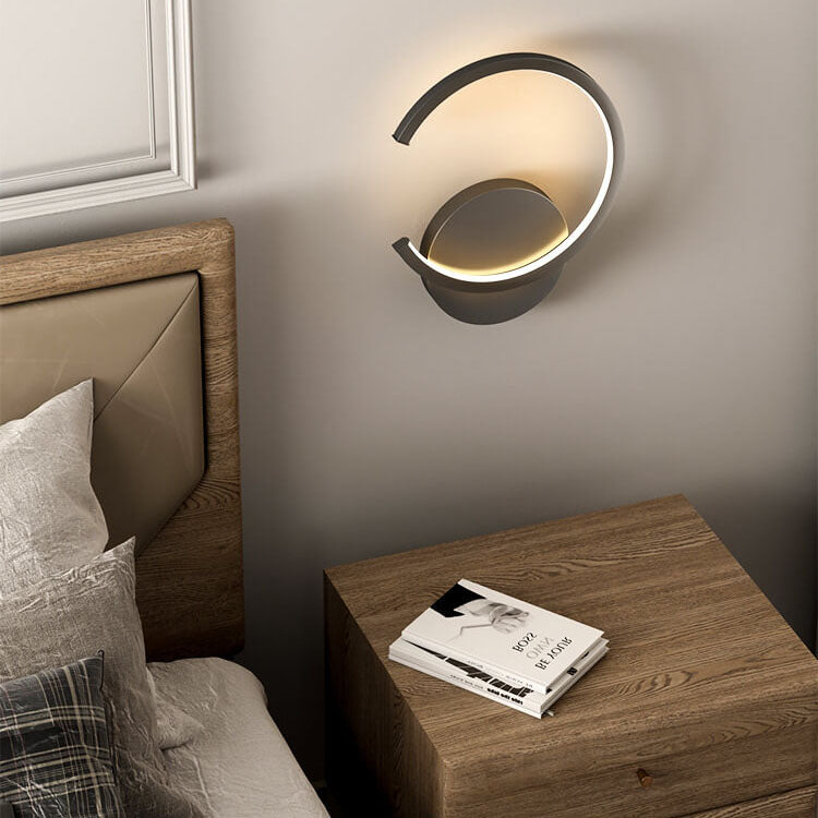 Moderne LED-Wandlampe Schwarz mit Minimalistischem Design - Runde Wandleuchte für Innenräume, Energieeffizient und Langlebig-2