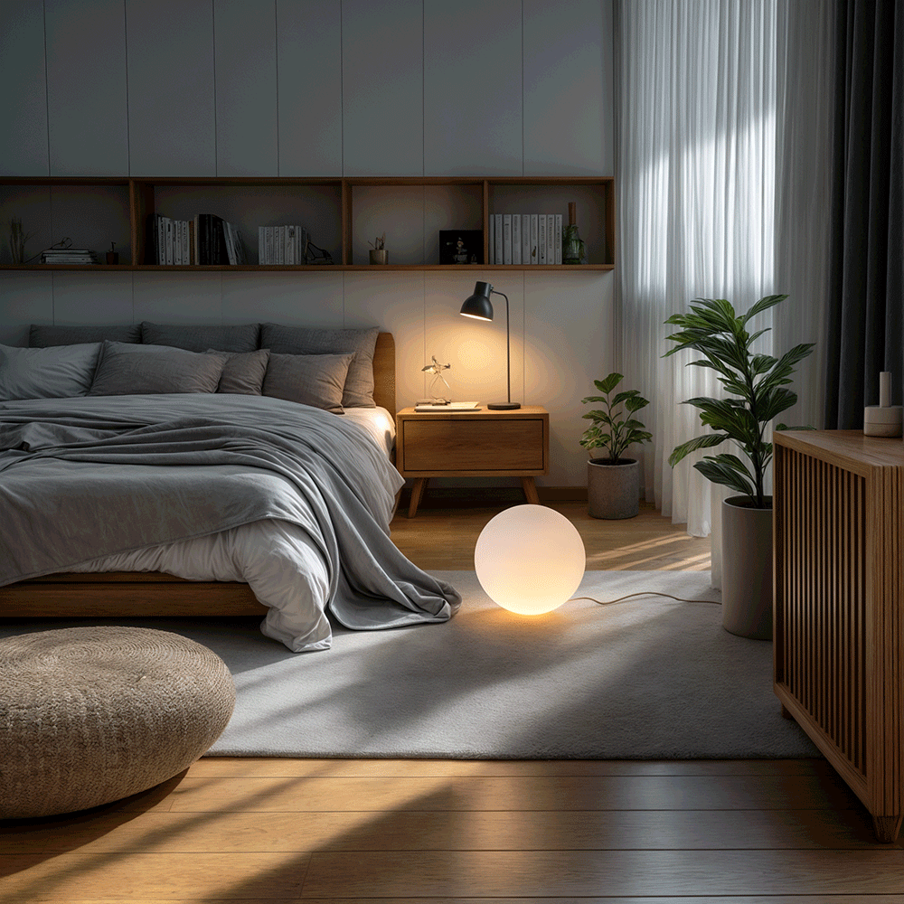Moderne Wetterfeste LED-Gartenlampe Kugelform mit RGB-Farben und Fernbedienung - Ideal für Garten und Terrasse-1