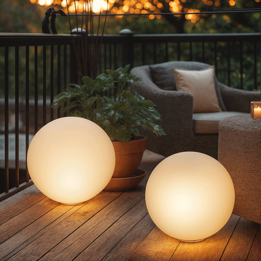 Variant image for Moderne Wetterfeste LED-Gartenlampe Kugelform mit RGB-Farben und Fernbedienung - Ideal für Garten und Terrasse-5