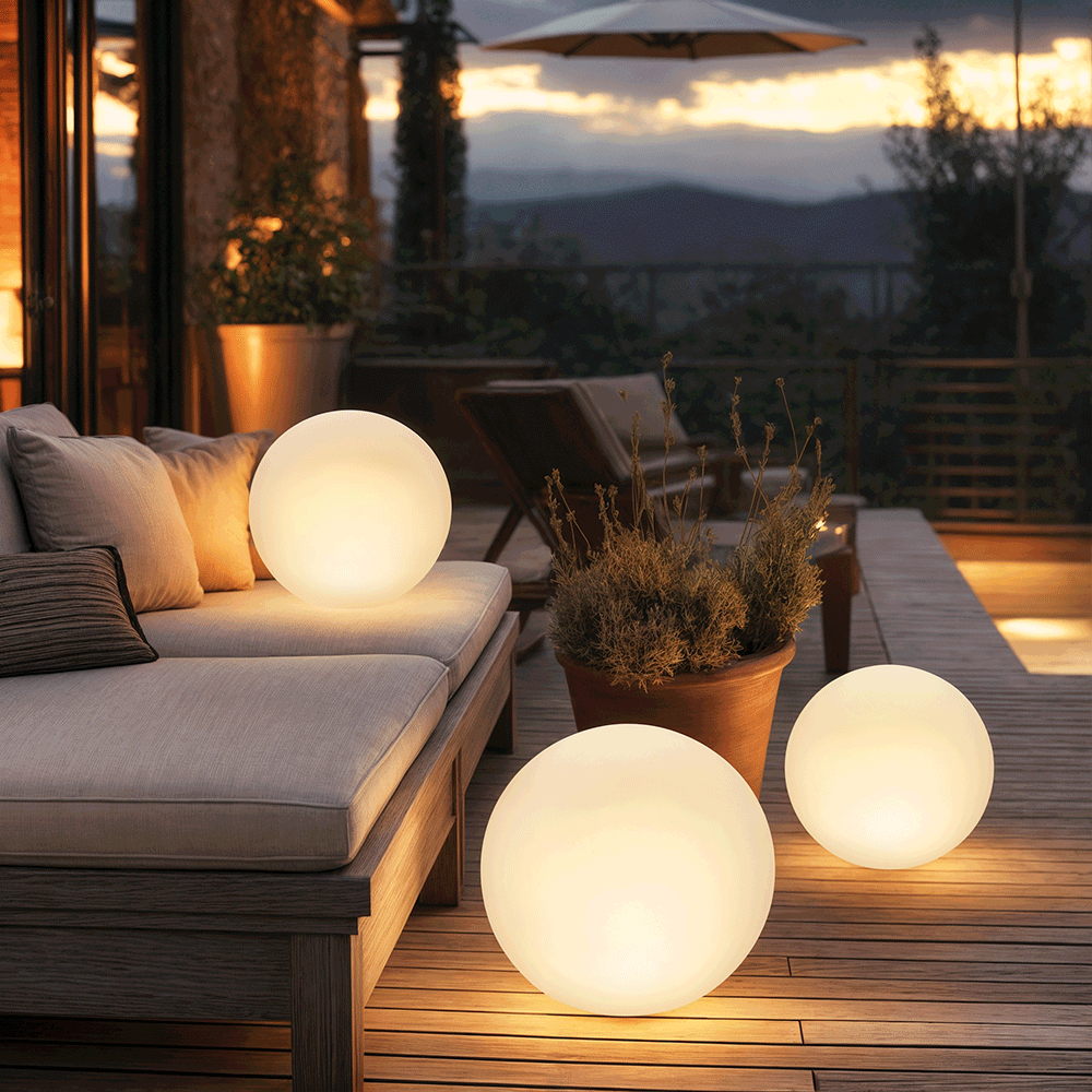 Variant image for Moderne Wetterfeste LED-Gartenlampe Kugelform mit RGB-Farben und Fernbedienung - Ideal für Garten und Terrasse-3
