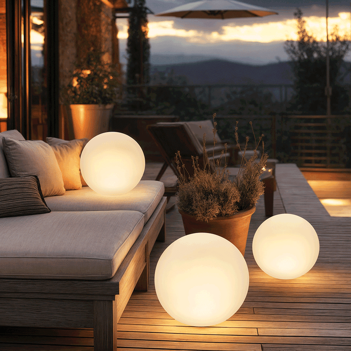 Variant image for Moderne Wetterfeste LED-Gartenlampe Kugelform mit RGB-Farben und Fernbedienung - Ideal für Garten und Terrasse-3