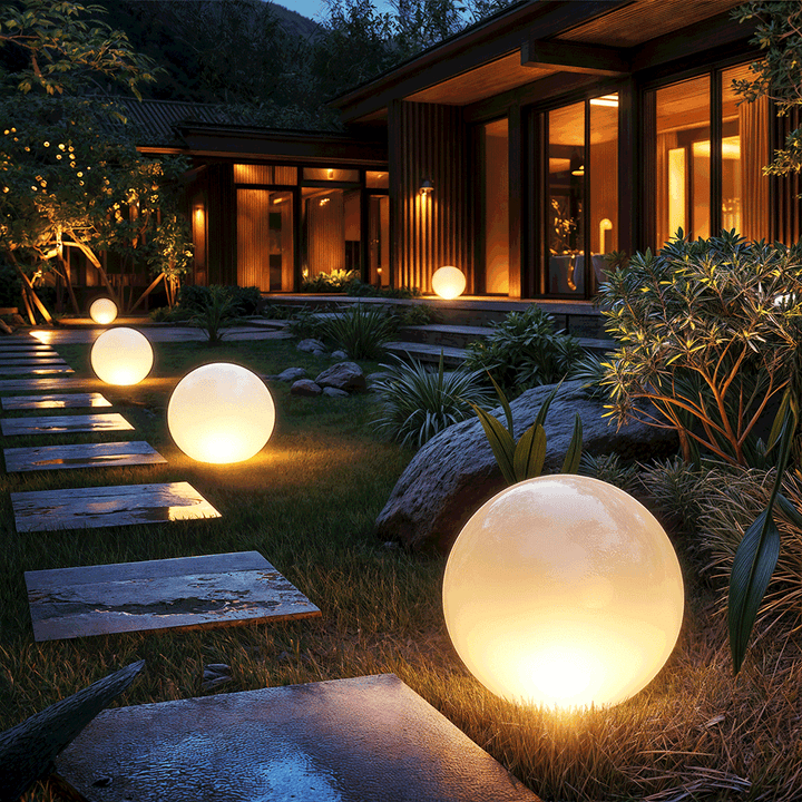 Variant image for Moderne Wetterfeste LED-Gartenlampe Kugelform mit RGB-Farben und Fernbedienung - Ideal für Garten und Terrasse-4