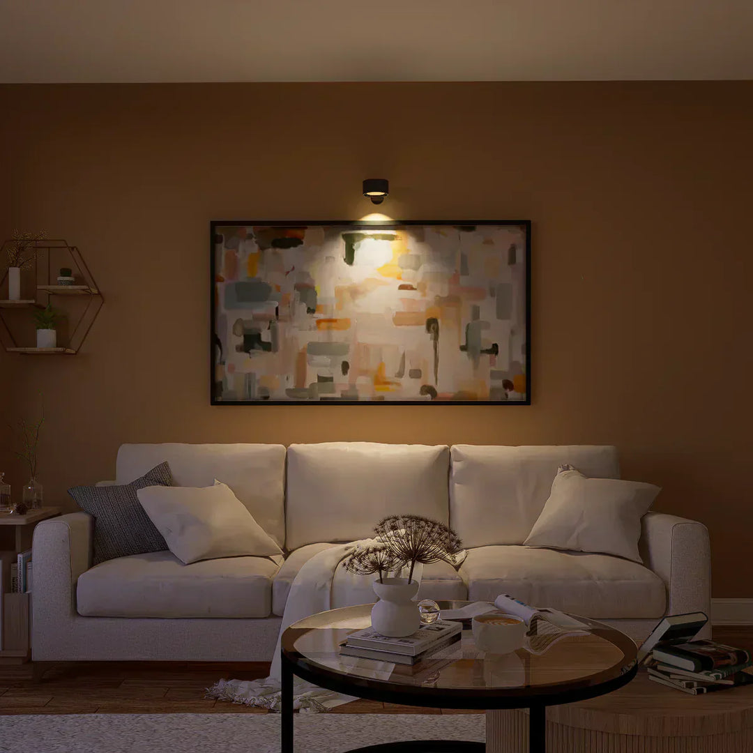 Kabellose LED Wandleuchte für Innen, Einfache Installation ohne Bohren - Flexibles Design, Warmweiß Licht, 20 cm Durchmesser-5