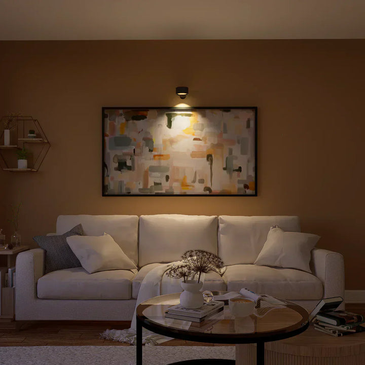 Kabellose LED Wandleuchte für Innen, Einfache Installation ohne Bohren - Flexibles Design, Warmweiß Licht, 20 cm Durchmesser-5