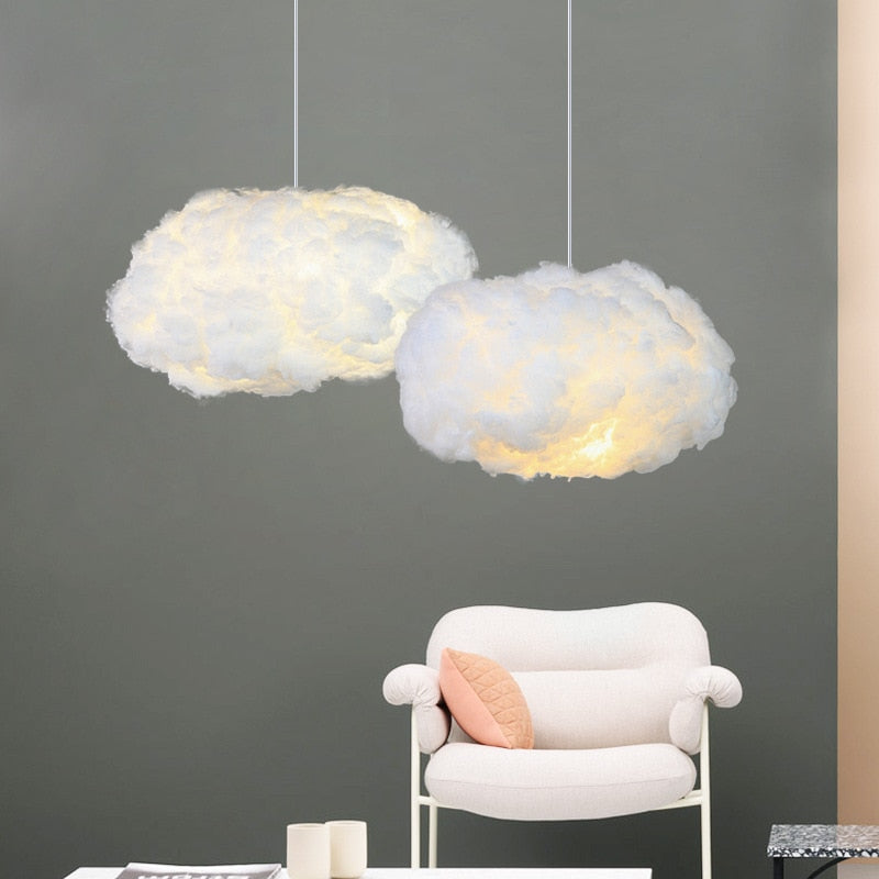 Wolkenbeleuchtung Deckenlampe aus Baumwolle für Wohnzimmer und Schlafzimmer - Sanftes, diffuses Licht, 50 cm Durchmesser-3