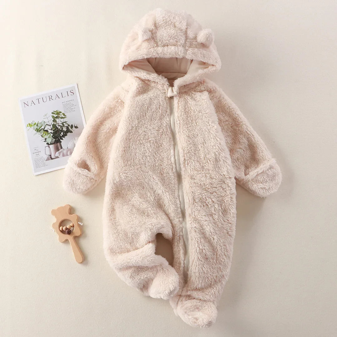 CozyCuddle - Gemütlicher Babystrampler mit Kapuze