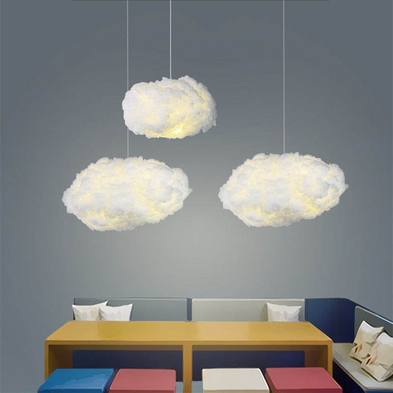 Wolkenbeleuchtung Deckenlampe aus Baumwolle für Wohnzimmer und Schlafzimmer - Sanftes, diffuses Licht, 50 cm Durchmesser-5