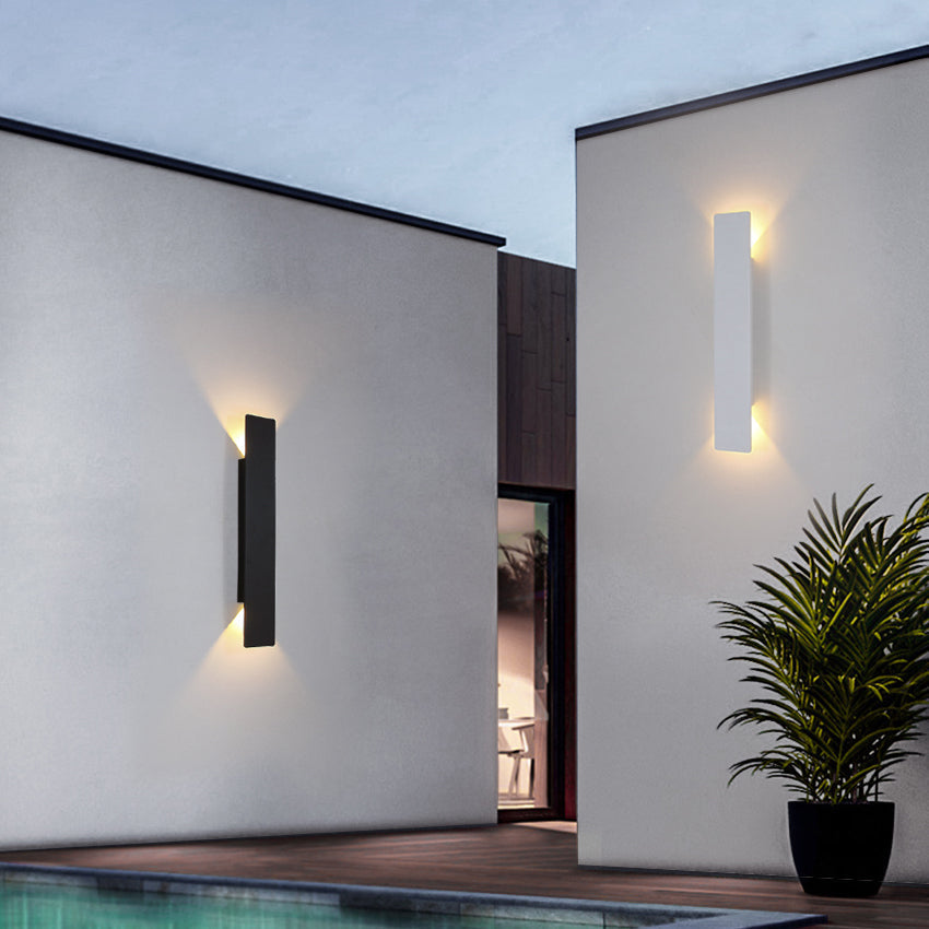 Wasserdichte Außenwandleuchte IP65 in Schwarz - Rechteckige LED Wandleuchte für Terrassen und Gärten-3