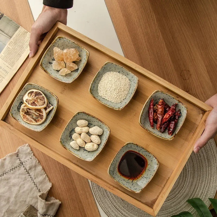 Retro Keramikplatte im Japanischen Fisch- und Garnelen-Design – Hochwertige Keramik für Snacks und Sojasauce-3