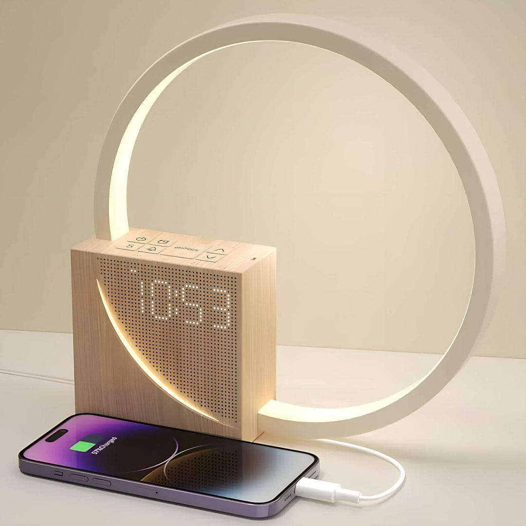Dimmbarer Lichtwecker mit Smartphone Ladestation - Sanfte Tageslichtweckfunktion und Touch-Steuerung-1