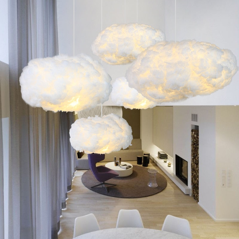 Variant image for Wolkenbeleuchtung Deckenlampe aus Baumwolle für Wohnzimmer und Schlafzimmer - Sanftes, diffuses Licht, 50 cm Durchmesser-7