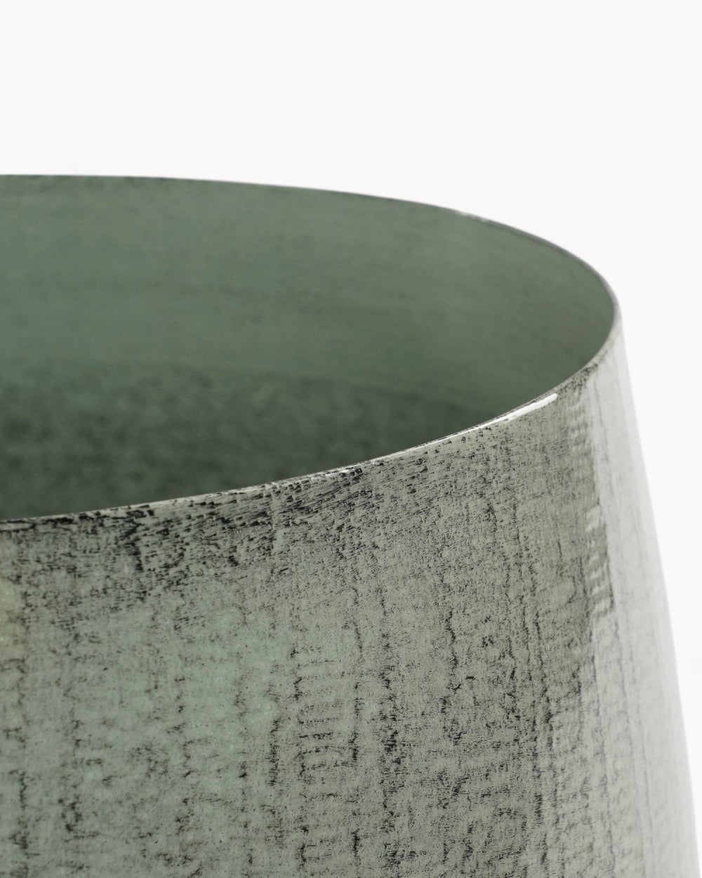 Runder Metall-Blumentopf in Hellgrau – Ø26 cm, H24 cm für Mittelgroße Pflanzen im Urbanen Design-3