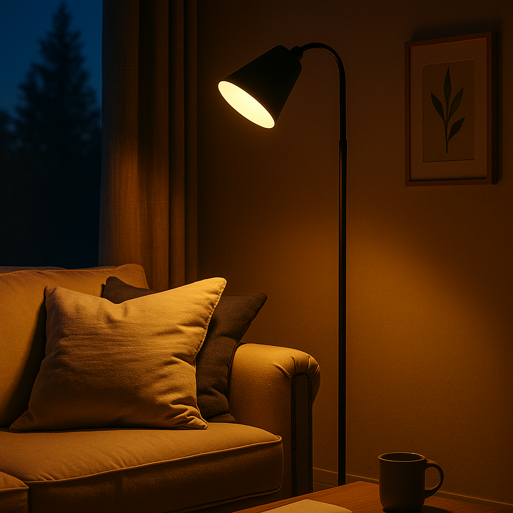 Skandinavische Stehlampe aus Holz und Metall – Minimalistisches Design für jeden Raum 1