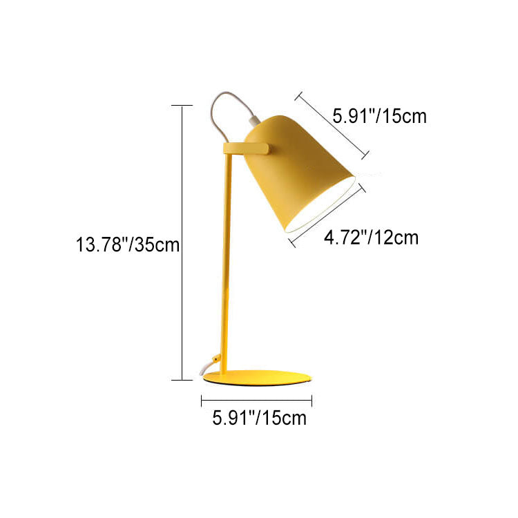 Skandinavische Tischlampe Eimerlicht in Fröhlichen Farben, Minimalistisches Design aus Eisen, 30 cm Hoch, E27 Fassung 2
