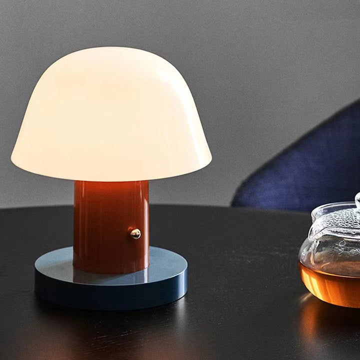 Kabellose LED-Tischlampe im Pilzdesign mit Touch-Dimmer – Dimmbar, Warmweiß, Ideal für Wohnräume, 18 cm x 22 cm-4