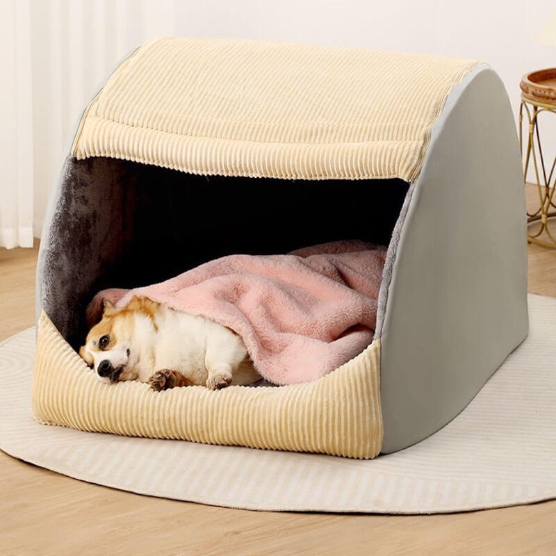 Geräumiges Hundebett aus Flanellplüsch mit Dickem Komfort - Langlebiges Hundekorb für Gemütliche Nächte - Waschbar und Einfach zu Reinigen-3