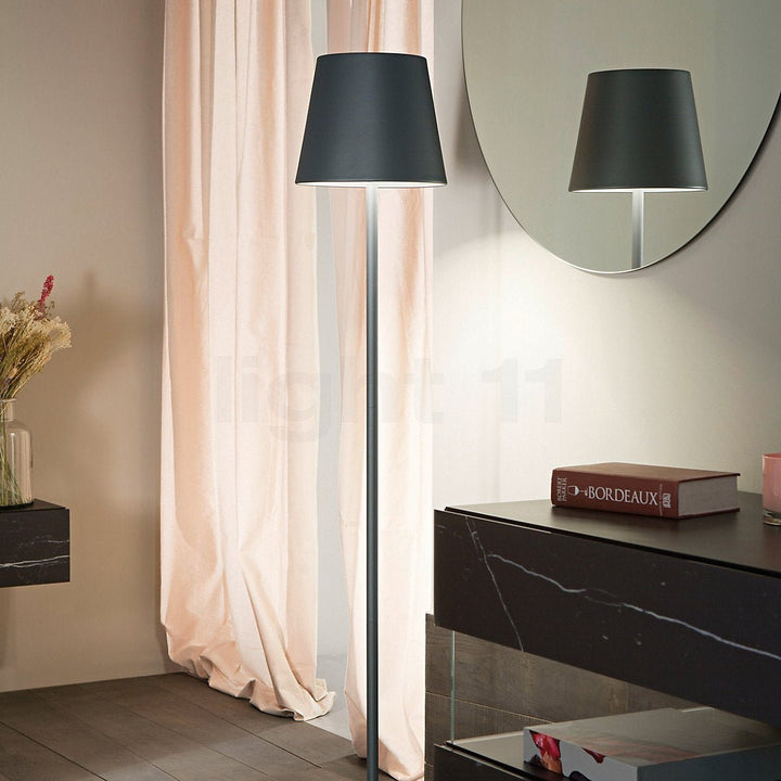 Moderne Stehlampe Schwarz mit Dimmfunktion - Kabellose LED Stehleuchte für Wohnzimmer, Elegantes Design, 510 Lumen-3