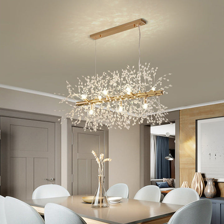 Elegante Lili Design LED-Hängelampen mit Weiß-Goldenem Metallrahmen