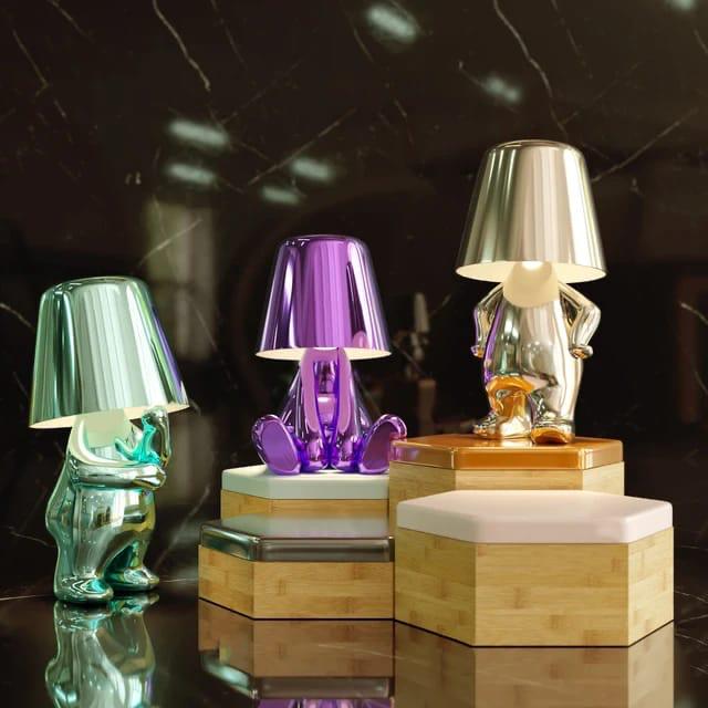 Moderne LED-Tischlampe im Denkerdesign mit Warmweißem Licht und Kunstharzfuß - Stilvolle Tischleuchte für Elegante Innenräume-4