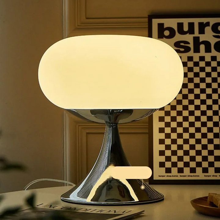 Vintage Tischlampe im Apfel-Design aus Glas mit E27-Fassung – Stilvolle Nachttischlampe für Akzentbeleuchtung in Weiß-Grün-2