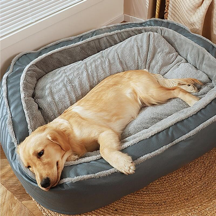 Orthopädisches Hundebett aus Plüsch für große Rassen - Waschbar und Komfortabel, Ideal für bis zu 130 Pfund, Geräumig und Langlebig-3