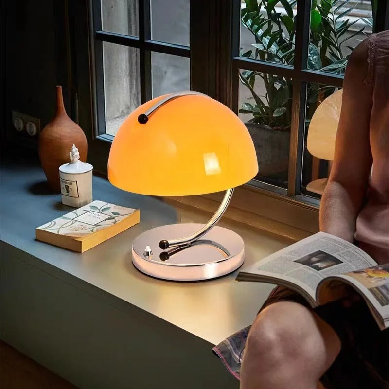 Dänische Tischlampe im Pilzstil aus Glas - Elegante LED Tischleuchte für Wohnzimmer und Schlafzimmer-3