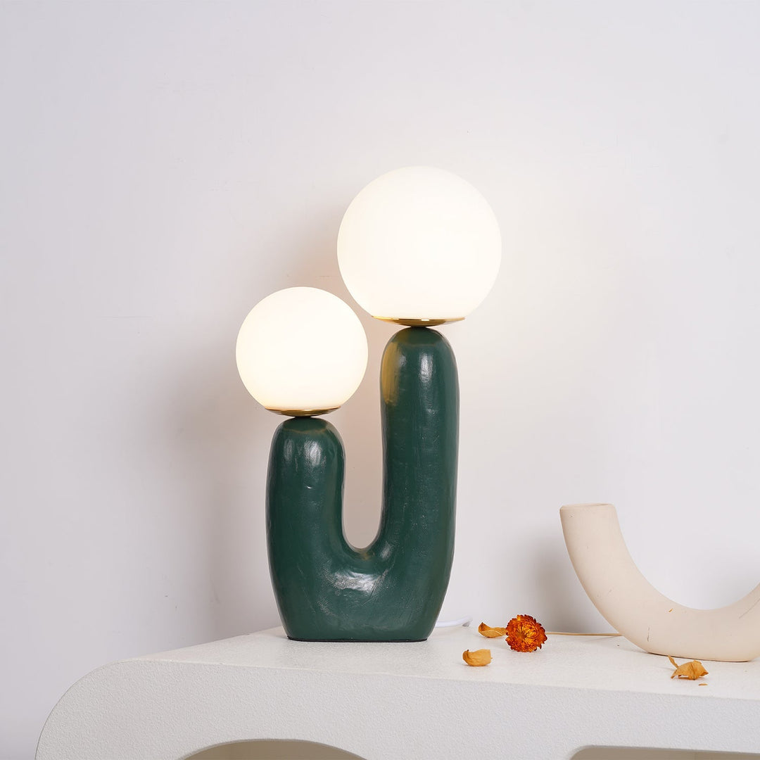 Variant image for Moderne Tischlampe aus Glas und Harz mit G9 Fassung - Stilvolle LED Tischleuchte für zeitgenössische Innenräume, Ø 26 cm, H 42 cm-3