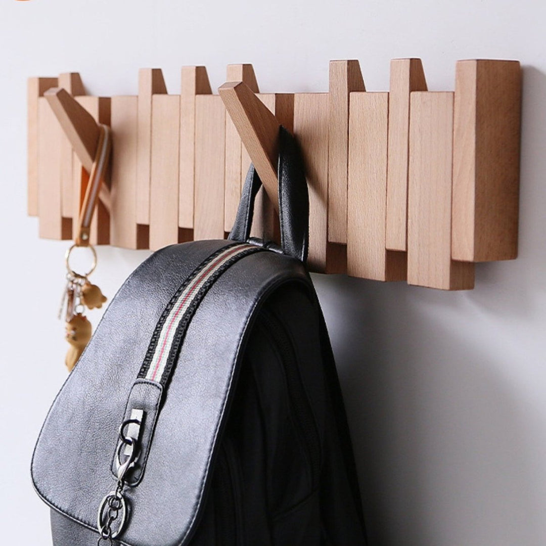 Variant image for Handgefertigter Garderobenhaken aus Holz für Flur und Schlafzimmer - Stilvolles Design mit 4-10 Haken, Platzsparend und Elegant-5