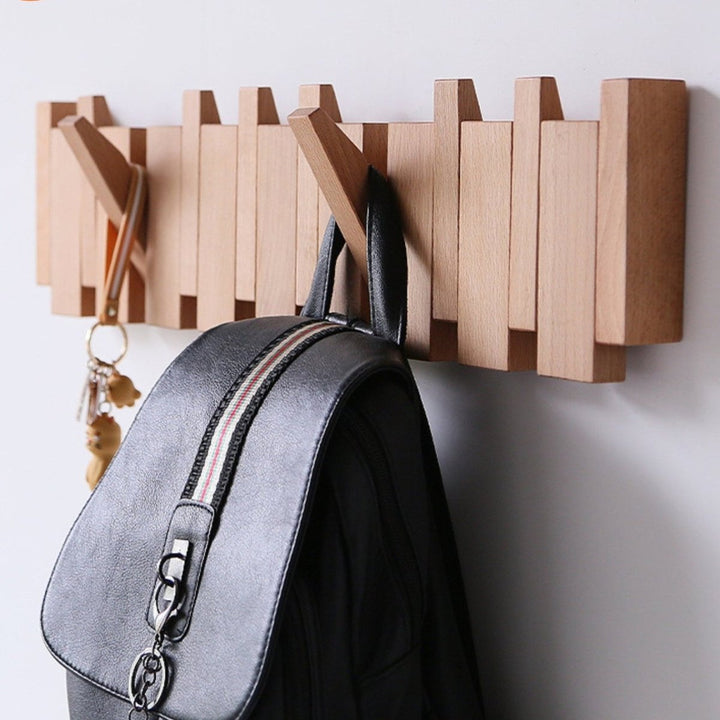 Variant image for Handgefertigter Garderobenhaken aus Holz für Flur und Schlafzimmer - Stilvolles Design mit 4-10 Haken, Platzsparend und Elegant-5