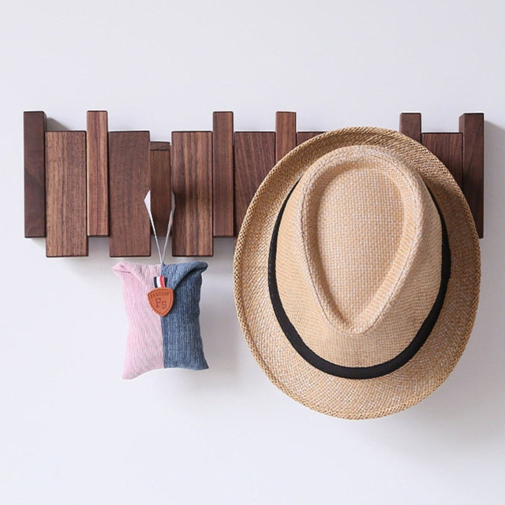 Handgefertigter Garderobenhaken aus Holz für Flur und Schlafzimmer - Stilvolles Design mit 4-10 Haken, Platzsparend und Elegant-3