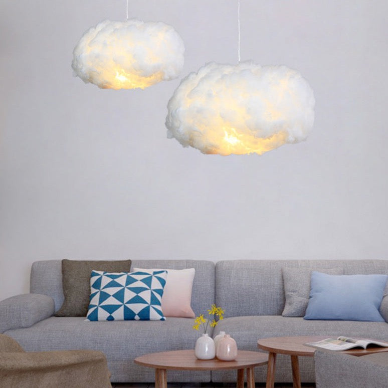 Wolkenbeleuchtung Deckenlampe aus Baumwolle für Wohnzimmer und Schlafzimmer - Sanftes, diffuses Licht, 50 cm Durchmesser-2